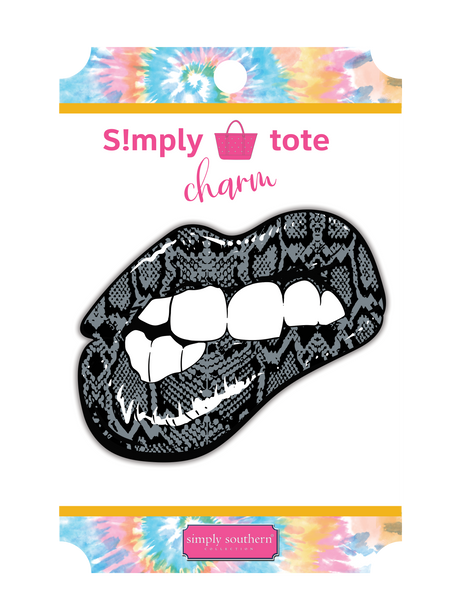 Simply Southern Charm Bag Tote Black Snake Lips