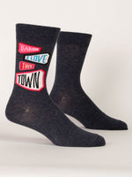 Blue Q Men's Damn I love this town crew sock