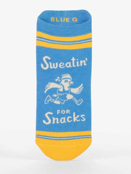 Blue Q sweatin for snacks sneaker socks