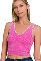 V-neck bras tank top hot pink