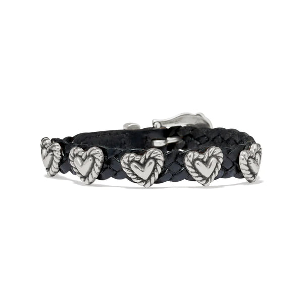 Brighton rope heart braided bracelet black