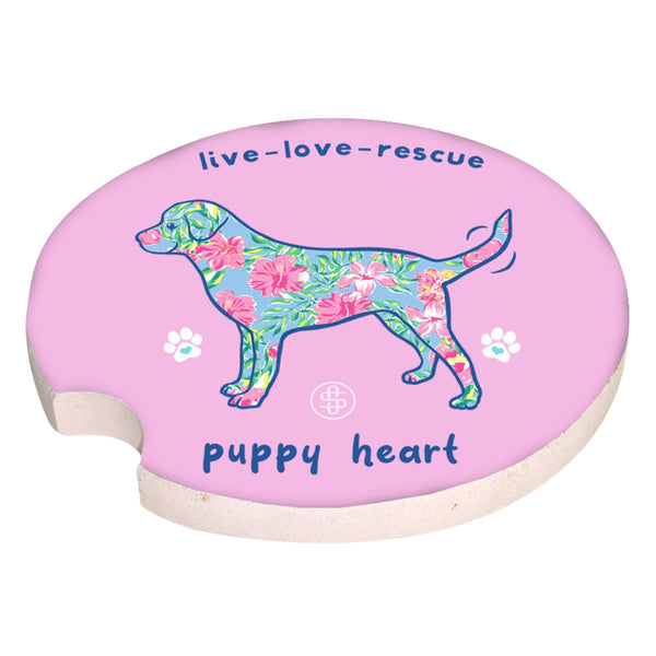 Car Coasters Live love rescue puppy heart