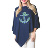 Navy blue anchor poncho