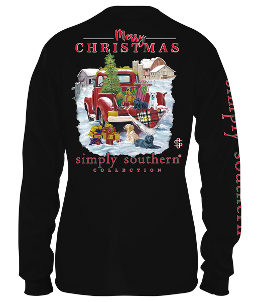 Simply Southern Farm Christmas black t shirt