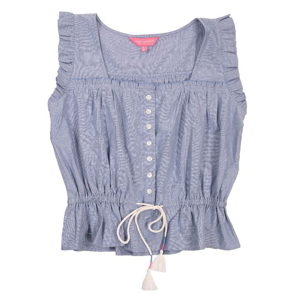 Simply Southern Blouse smocked chambray