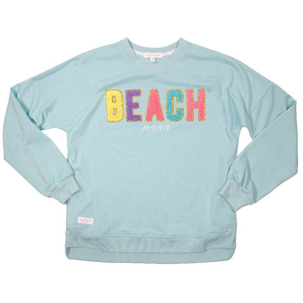Simply Southern Beach sweatshirt sparkle letters