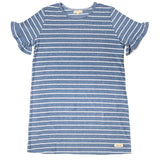 Simply Southern terry cloth dress blue with white stripes