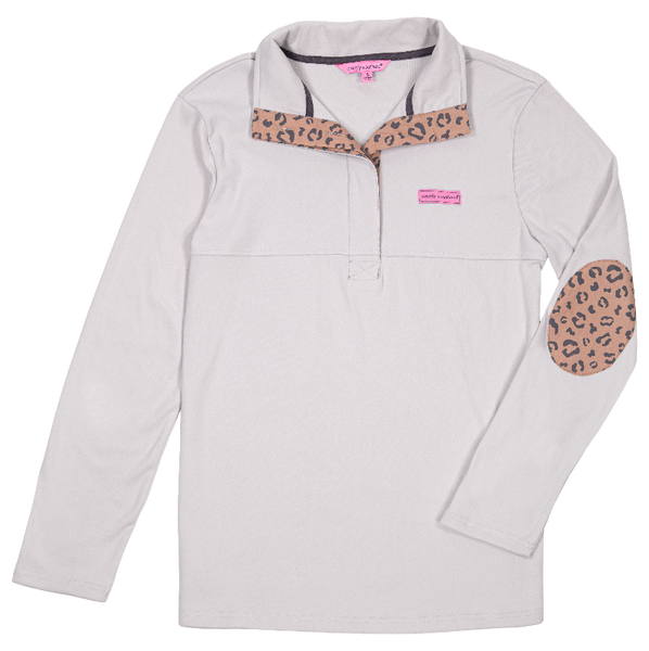 Simply Southern button pullover leopard