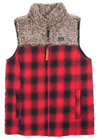 Buffalo plaid red and black vest