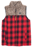 Buffalo plaid red and black vest