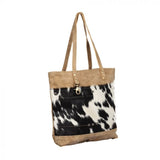 Myra Bags Cocoa and cow hide bag